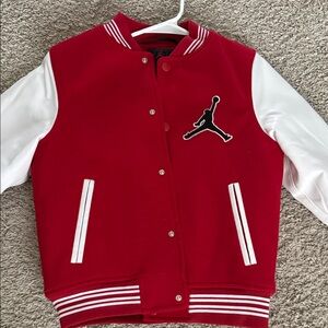 Jordan Red and White Varsity Jacket
